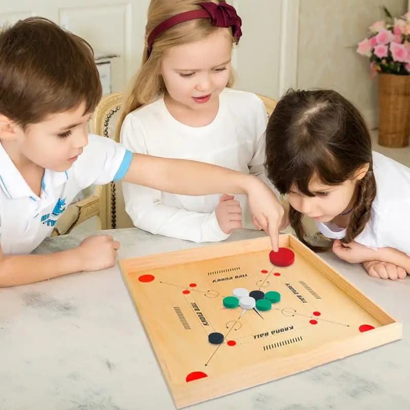 Carrom Gioco da tavolo per scacchi Set di scacchi Giochi di scacchi Carrom Set da scacchi Gioco strategico Puzzle in legno Giochi da tavolo Giochi da tavolo