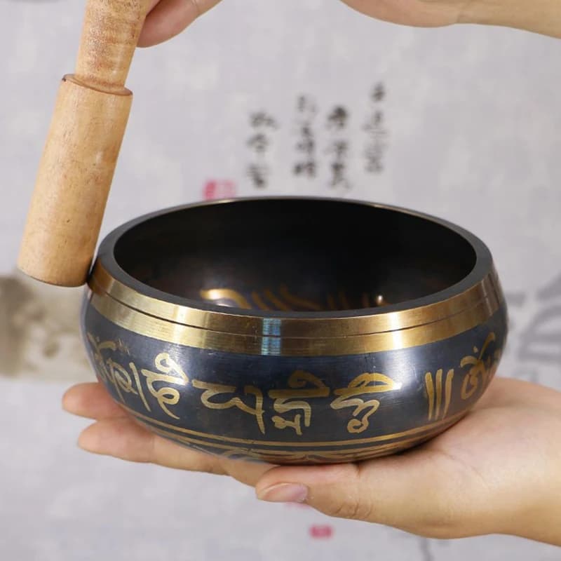 handmade Buddha sound bowl sound therapy yoga meditation singing bowl prayer bowl metal craft home decor ornaments