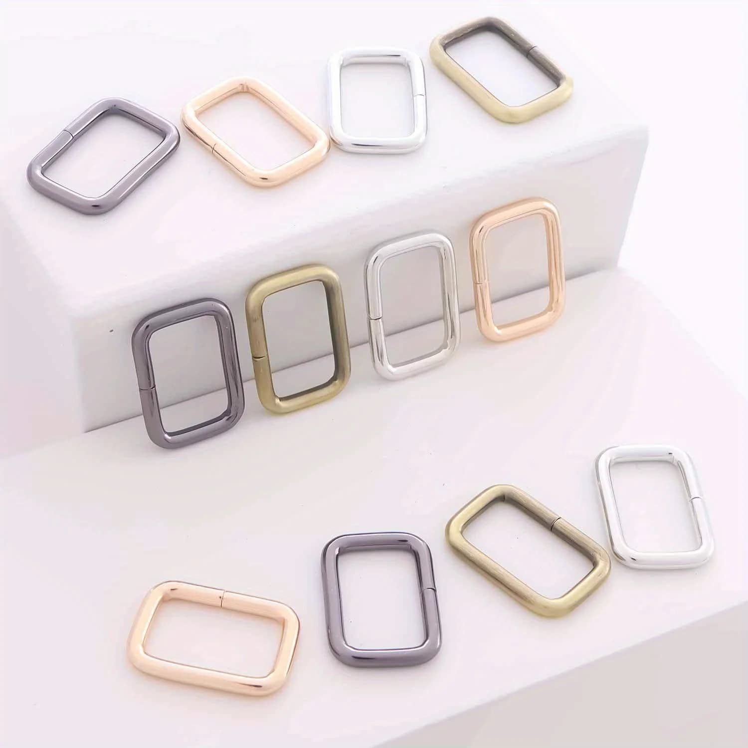 5 metal rectangular ring buckles, square strap, fabric belt rings, for bag, diy shoulder