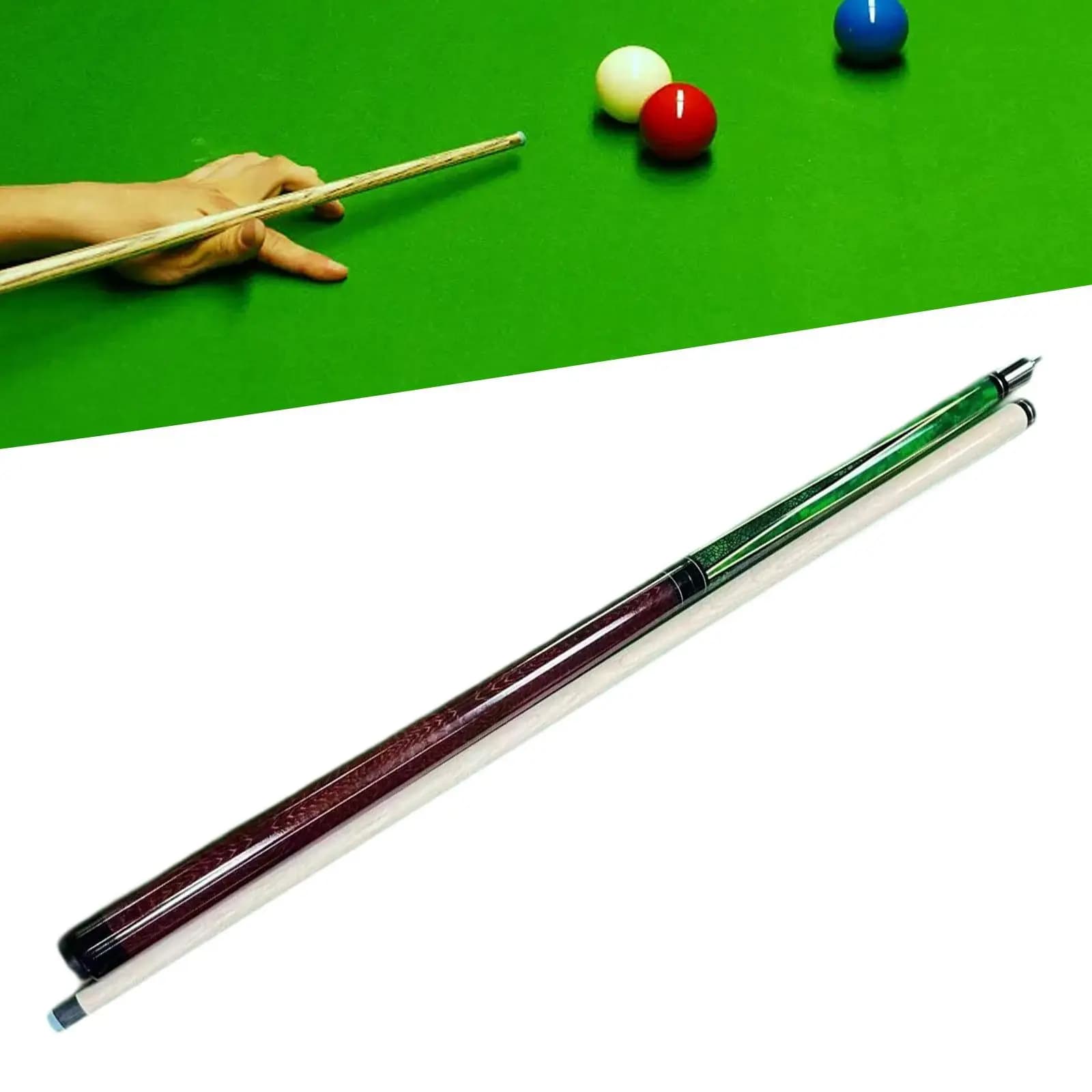 Stecca da Biliardo Economica in Legno, 55 Pollici, Tre Sezioni, per Pratica e Giochi, Ideale per Principianti e Adulti