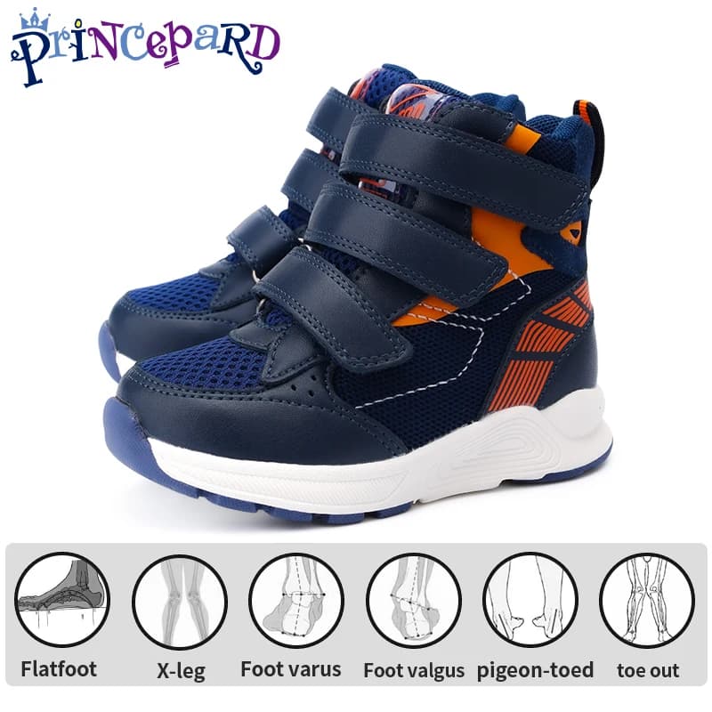 Scarpe ortopediche per bambini e bambini piccoli, scarpe da ginnastica correttive con supporto per l'arco plantare della caviglia e previene i piedi piatti e valgo/varus