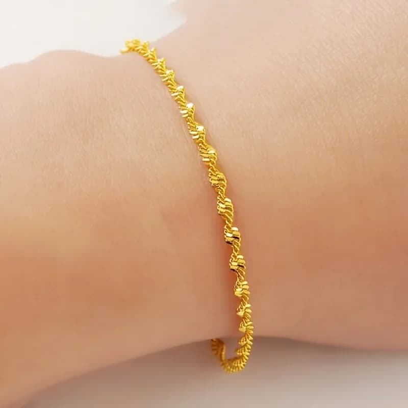 Catena a onda d'acqua in acciaio inossidabile, design esclusivo, multifunzionale, da donna, stile lusso leggero, catena a onda d'acqua.