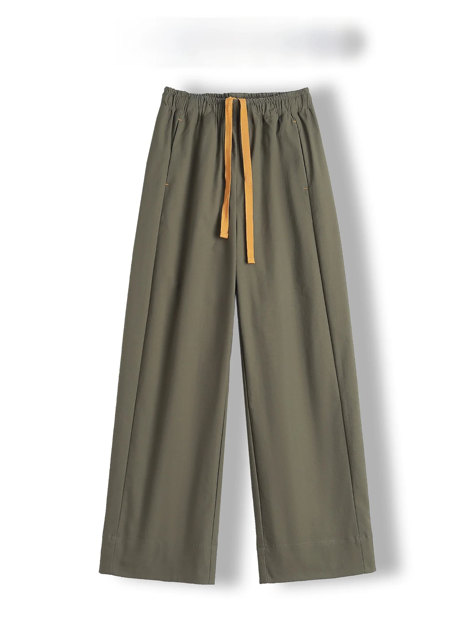 Pantaloni Casual a Gamba Dritta da Donna, con Vita Elastica Larga e Cintura in Tessuto, Modello Svasato a Gamba Larga, Effetto Snellente