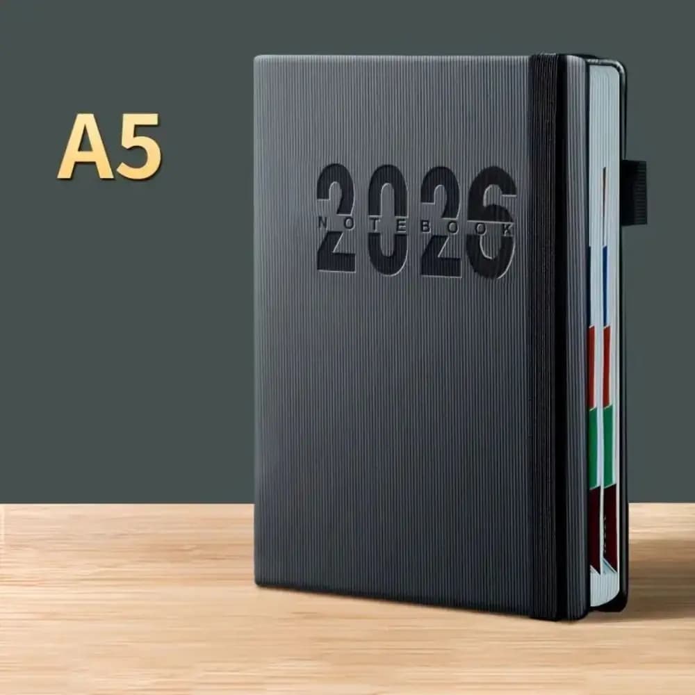Inglese 2026 Agenda Planner Blocco note Resistente all'usura 12 mesi 365 giorni Efficienza Notebook Segnalibro Carta spessa