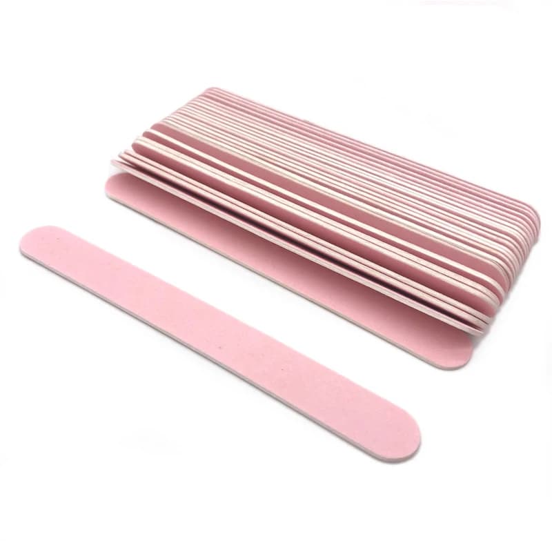 10 pezzi lime per unghie in legno per manicure grana 240/240 carta vetrata rosa levigatura unghie file buffs lucidatura strumento per la cura delle unghie sottile usa e getta