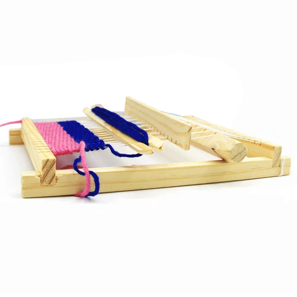 Small Wooden Loom Kit DIY Weaving Tool for Belts Scarves Bags Children Over 36 Months Creative Activity Promotes Critical