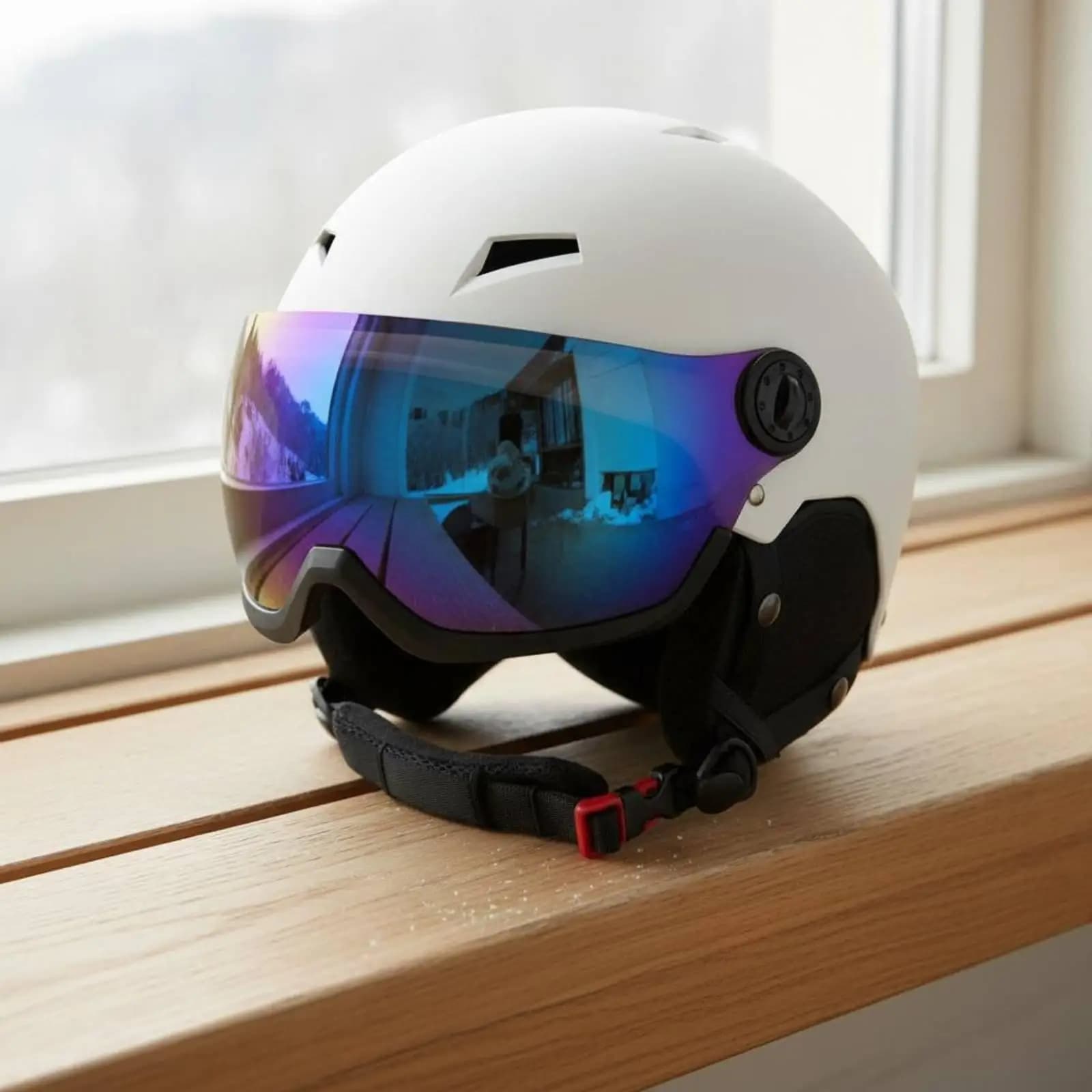 Children's Helmet Snow Sports Goggles Warm Earmuff Ski Shield Durable ABS for Snowboard Riding