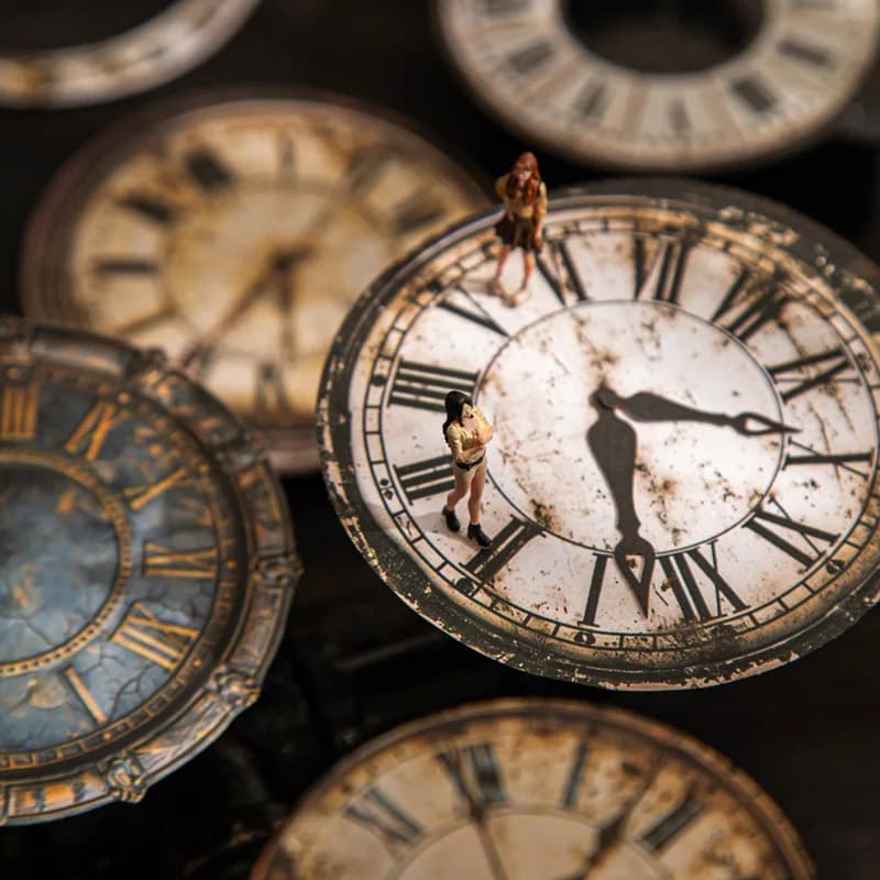 Orologio vintage da 15 pezzi - Adesivi a tema | Carta decorativa per album e album fai da te