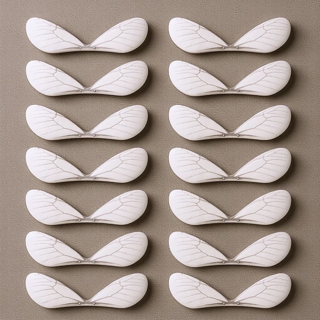100 Pezzi di Ciondoli a Forma di Ala di Libellula, Bianchi con Texture Morbida, Ideali per Creazione di Orecchini, Ciondoli e Collane Fai-da-Te