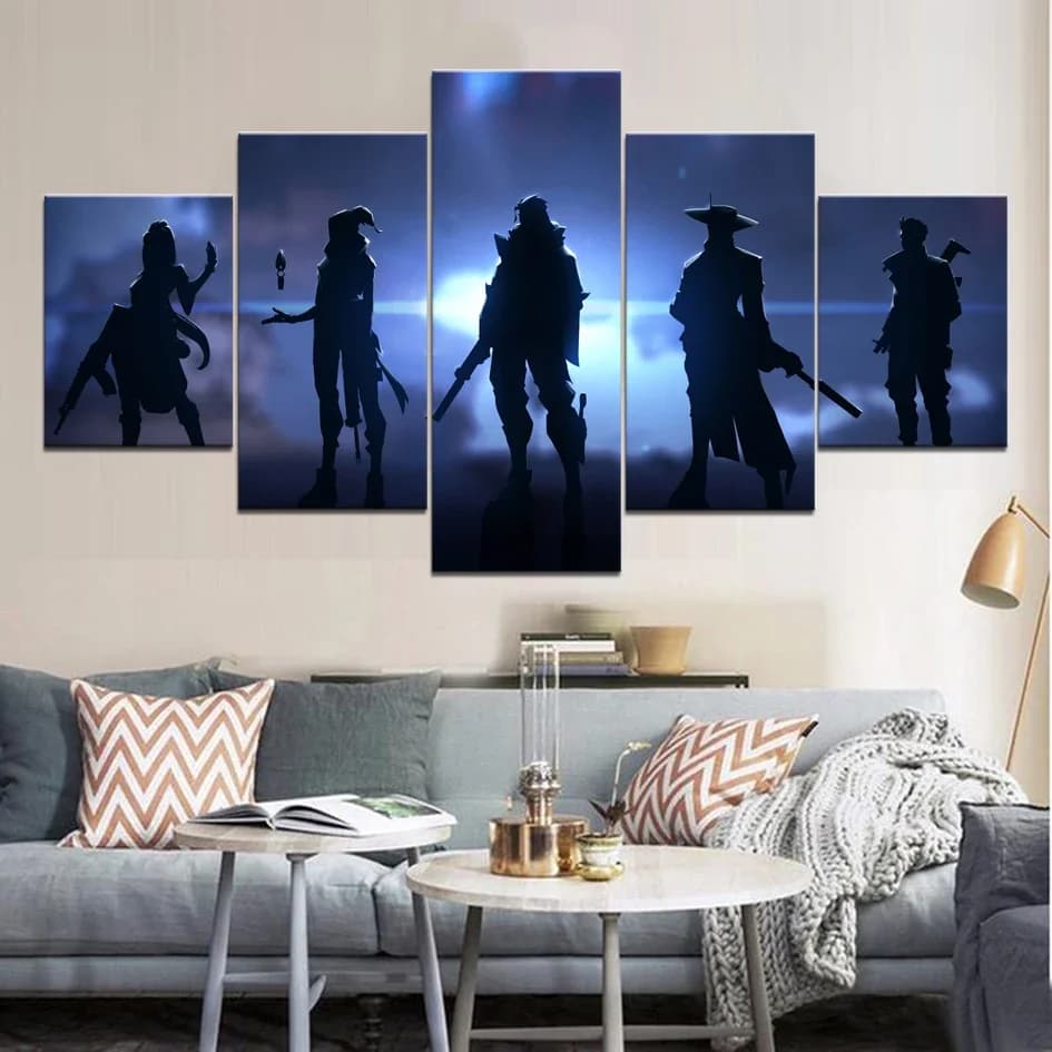 Tela senza cornice 5 pezzi 5 Valorant Game Heroes Wall Art Poster Stampe Immagini Dipinti Decorazioni per la casa Decorazioni