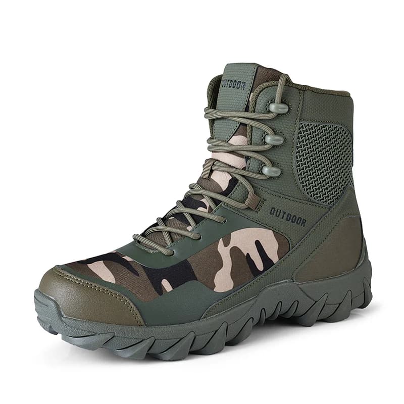 Men's Mid-Calf Outdoor Hiking Boots, Breathable Non-Slip Durable Leisure Work Boots, Spring and Autumn Mountaineering Shoes