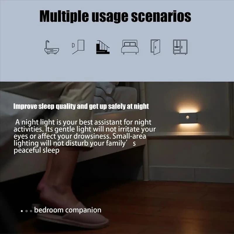 RALCA-Sensore del corpo umano Luce LED Corridoio Rilevamento del corpo Luce notturna Smartsensor Illuminazione interna attivata automaticamente