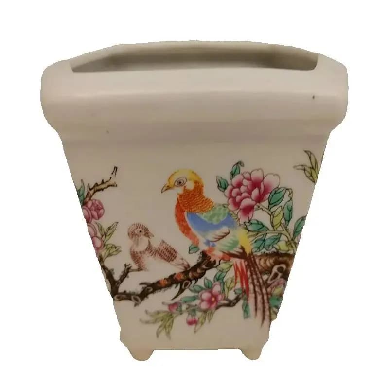 Vaso da fiori in porcellana, fiore rosa, modello di uccello, fioriera decorativa per giardino domestico, adatto per piante succulente