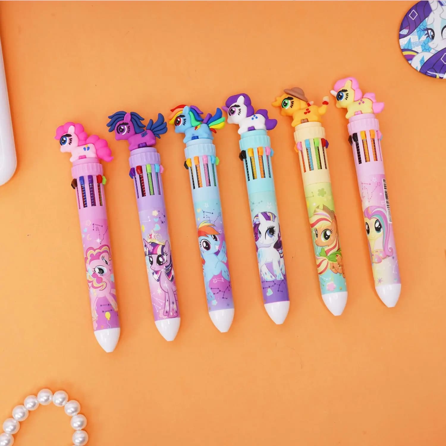 10-color My Little Pony ballpoint pen, planner pen, cartoon writing pen, exam practice pen, student study stationery, gel pen