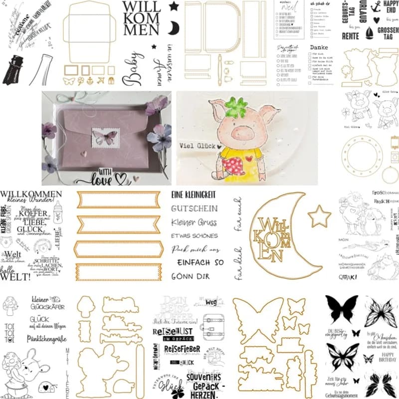 Stampi e Fustelle a Tema Valigia per Bambini, Nuovo Arrivo 2026, Stencil per Decorazione Scrapbook e Diario, Template per Goffratura, Biglietti di Auguri Fai da Te Fatti a Mano