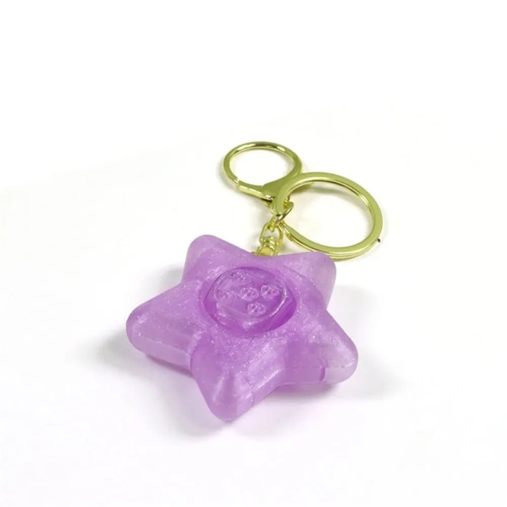 Solid Color 3D Printed Rotating Dice Star Pendant Mini Key Ring Party Game Props Anti-lost PLA Fidget Spinner Daily