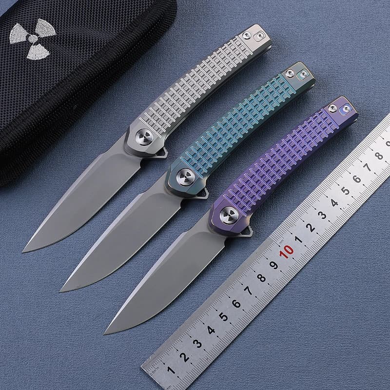LEMIFSHE JR9613 Reale M390 Lama Manico in lega di titanio Coltello pieghevole Caccia da campeggio esterna Cucina Sopravvivenza Tasca Strumenti EDC