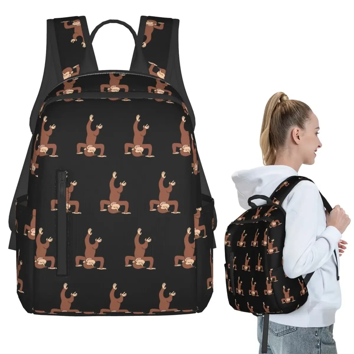 Curious George Backpack Student BookBag Kids School Bag Computer Shoulder Bags Men Women