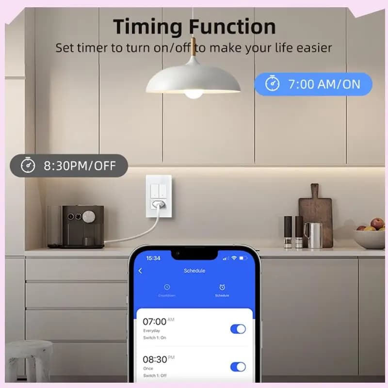 B24B Tuya Wifi Smart Switch Brazil Catch Light Switch Work Voice Control Smart Switch Spina Brazil