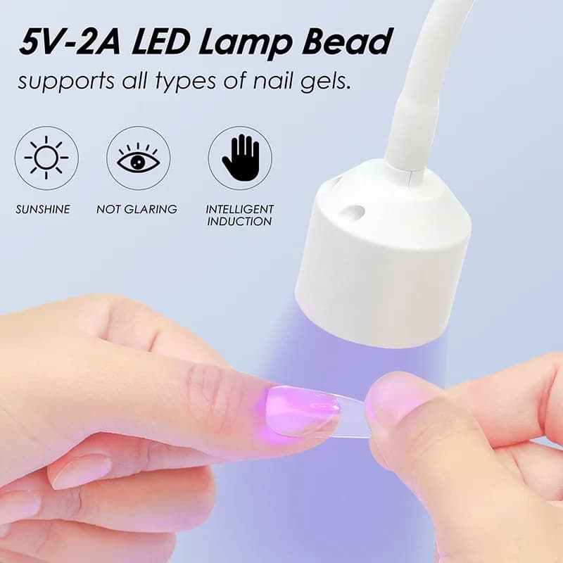 Mini Nail Dryer UV LED Nail Lamp Foldable USB Curing Lights Desk Lamp For Nail Gel Polish Quick Dry Nail Art Dryer Manicure Tool