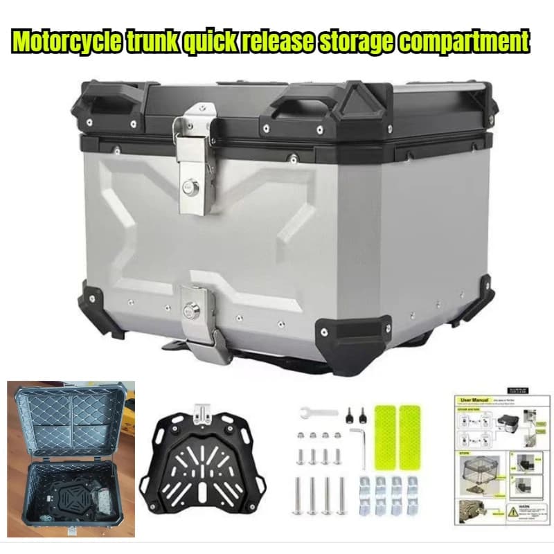 45L 55L 65L 80L 100L Baule del motociclo Scatola di immagazzinaggio a sgancio rapido in lega di alluminio Goffrato X Design Accessori moto