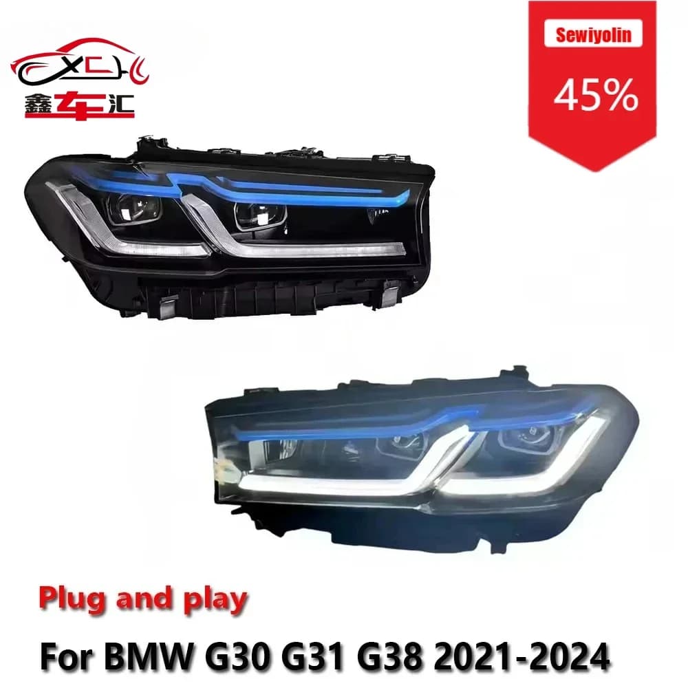 Fari a LED Sewiyolin per BMW Serie 5 G38 G30 G31 2021-2024, Luci Fendinebbia, DRL, Freno e Indicatori di Direzione, Plug and Play