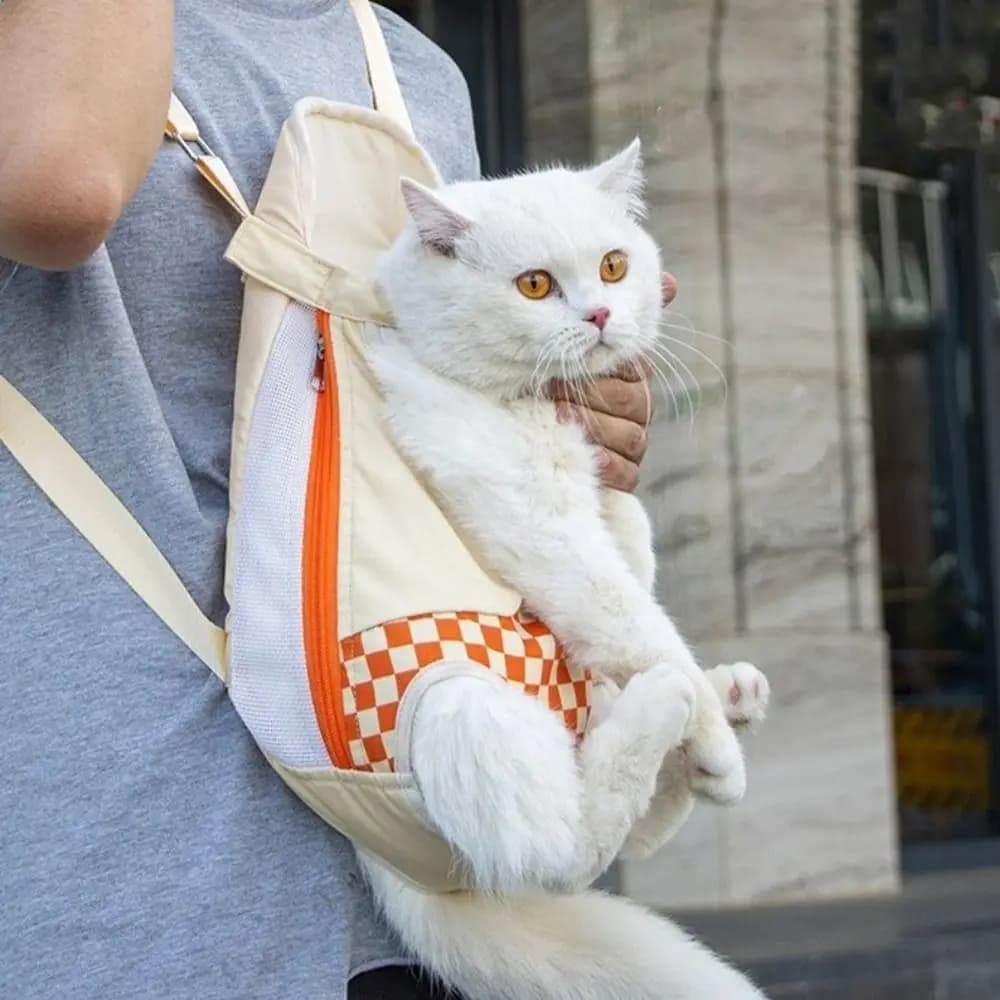Durable Hands Free Pet Chest Bag Adjustable Straps Comfortable Cat Carrier Bag Soft Breathable Pet Shoulder Bag Outdoor Use