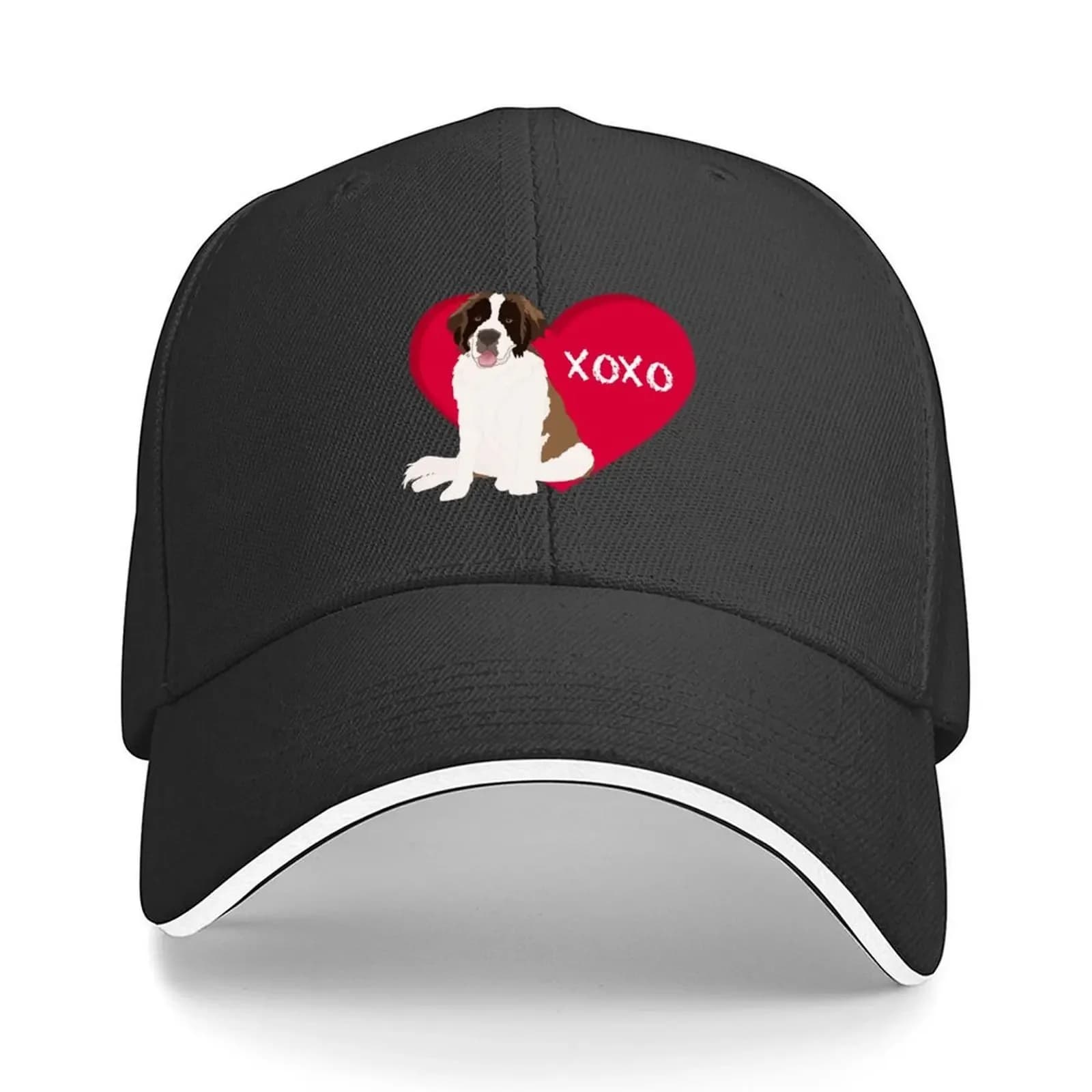 Nuovo cappello da baseball per San Valentino Saint Bernard Love Xoxo, protezione solare da spiaggia, streetwear, cappello da baseball per uomo e donna