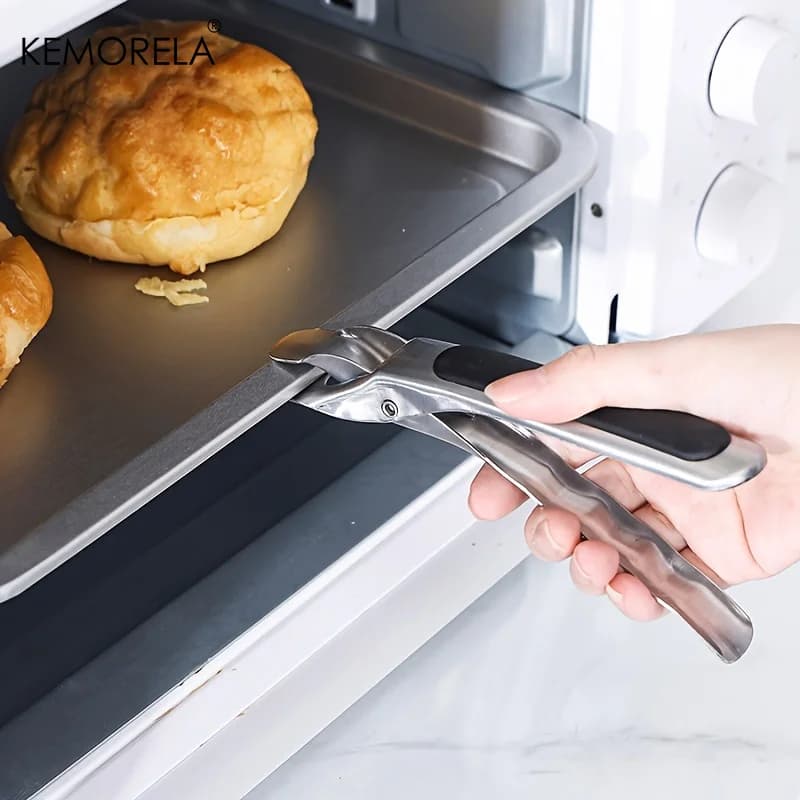 1/2 Pezzi Pinza Antiscottatura in Acciaio Inossidabile per Sollevare Ciotole, Piatti e Pentole Calde per Microonde, Friggitrice ad Aria e Forno