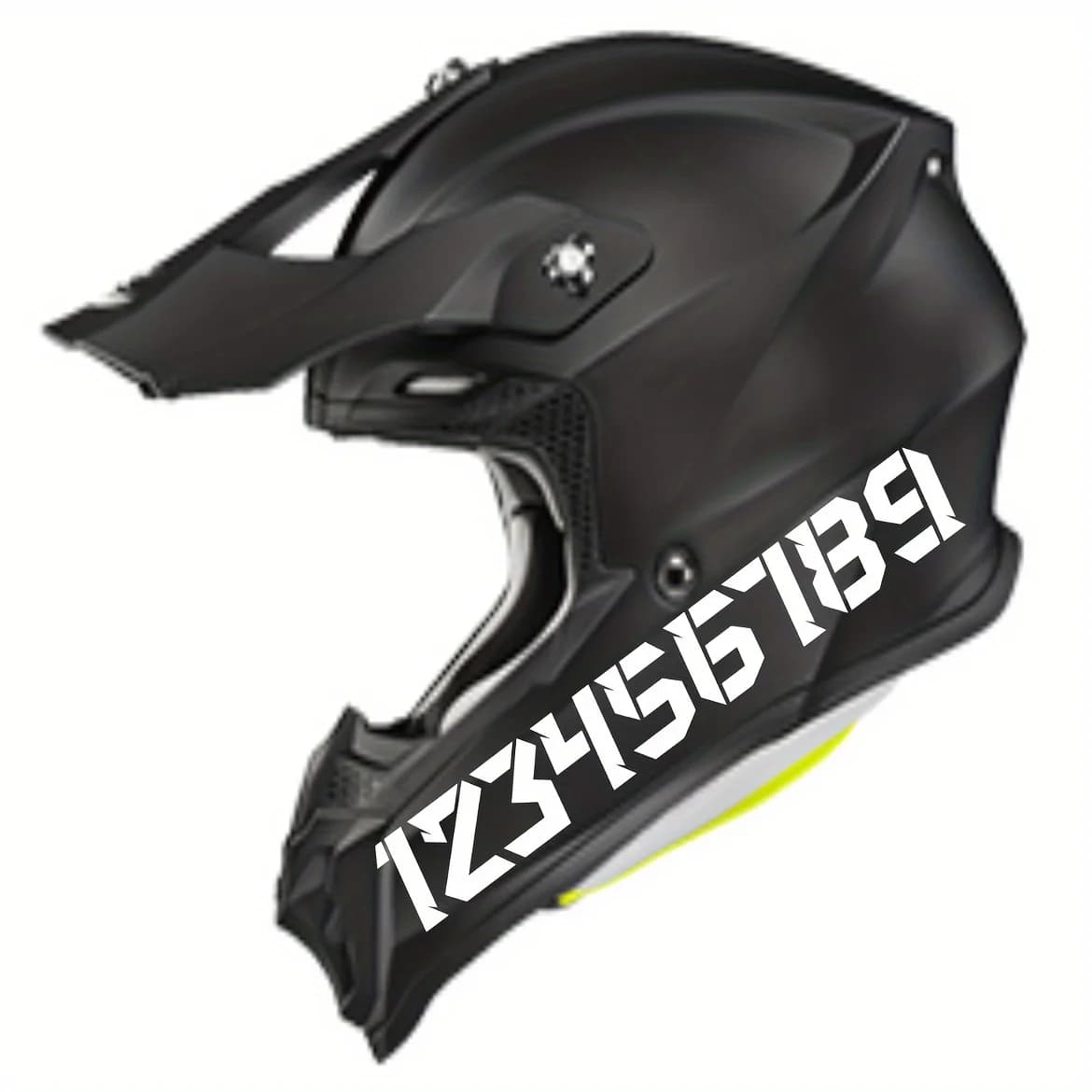 10 Pcs/Set Motorcycle Helmet Number Stickers, Sport Style Waterproof Sunproof Decals for Bike Body Decoration