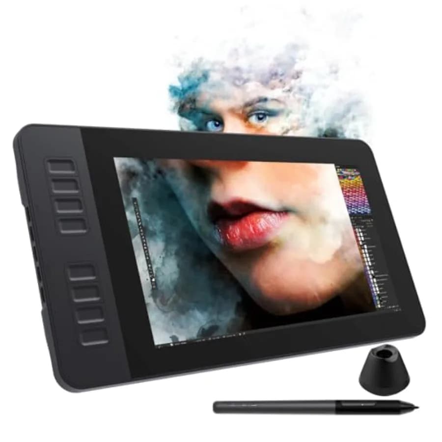 Tavoletta Grafica per Arte Digitale con Display IPS e Supporto Inclinabile, Schermo Nero da 8 Pollici, 8192 Livelli di Pressione, Stilo AP50 Senza Batteria