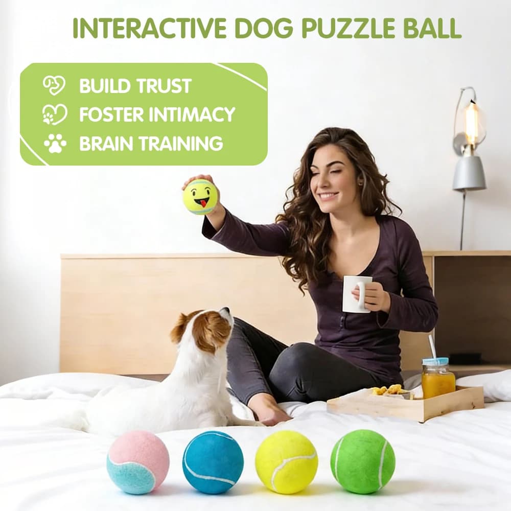 Palline da tennis per cani, confezione da 12, giocattoli interattivi per cani di peso superiore a 18 kg, palline premium per allenamento indoor e outdoor, diametro 8,3 cm