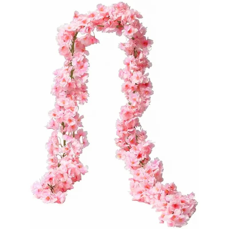 Fiori di Sakura Artificiali da 180CM, Ghirlanda per Matrimoni, Arco di Rose per Giardino, Decorazione per Casa e Feste, Piante Finte in Seta per Scrapbook e Natale