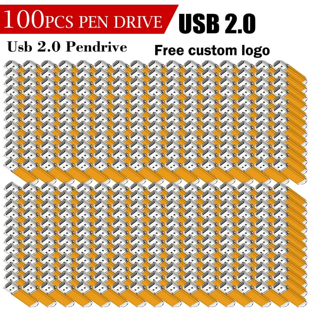 100 pezzi di chiavette USB personalizzate con LOGO, 1GB 2GB 16GB 32GB 64GB, USB Stick 2.0 Chiavetta USB, Memoria Flash, Pendrive