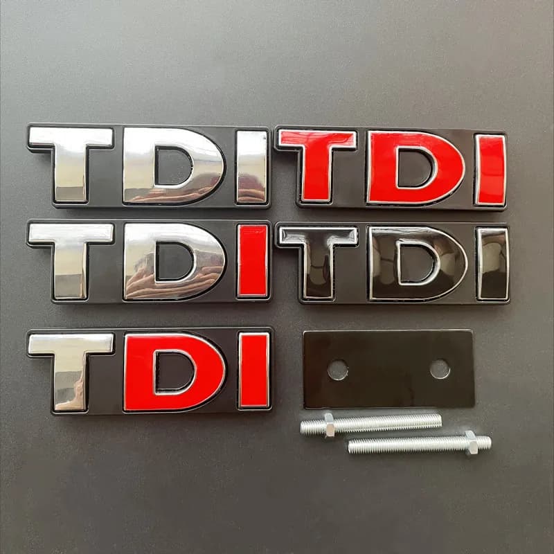 3D Logo In Metallo TDI Emblema Auto Griglia Anteriore Distintivo Baule Posteriore Adesivo Per VW Golf 4 6 7 MK6 Polo Jetta Passat Accessori