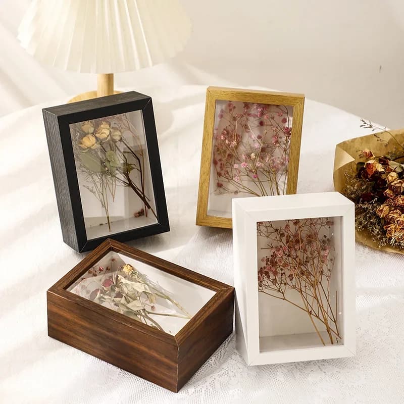 Cornice per fiori di rosa 3D cava A4 fai da te Cornice per fiori secchi Scatola per ombretti unica per decorazioni domestiche e cornici per foto artigianali