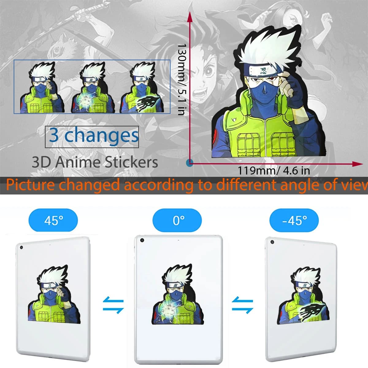 Anime 3D Motion Sticker Magic Sticker Creative Car Sticker Notebook Luggage Decal