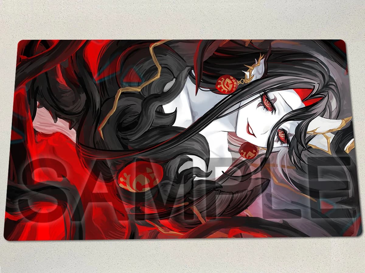 YuGiOh Queen Azamina Playmat TCG CCG Mat Gioco da tavolo Duel Pad Gioco di carte collezionabili Tappetino per mouse da gioco in gomma Borsa gratuita 600x350x2mm
