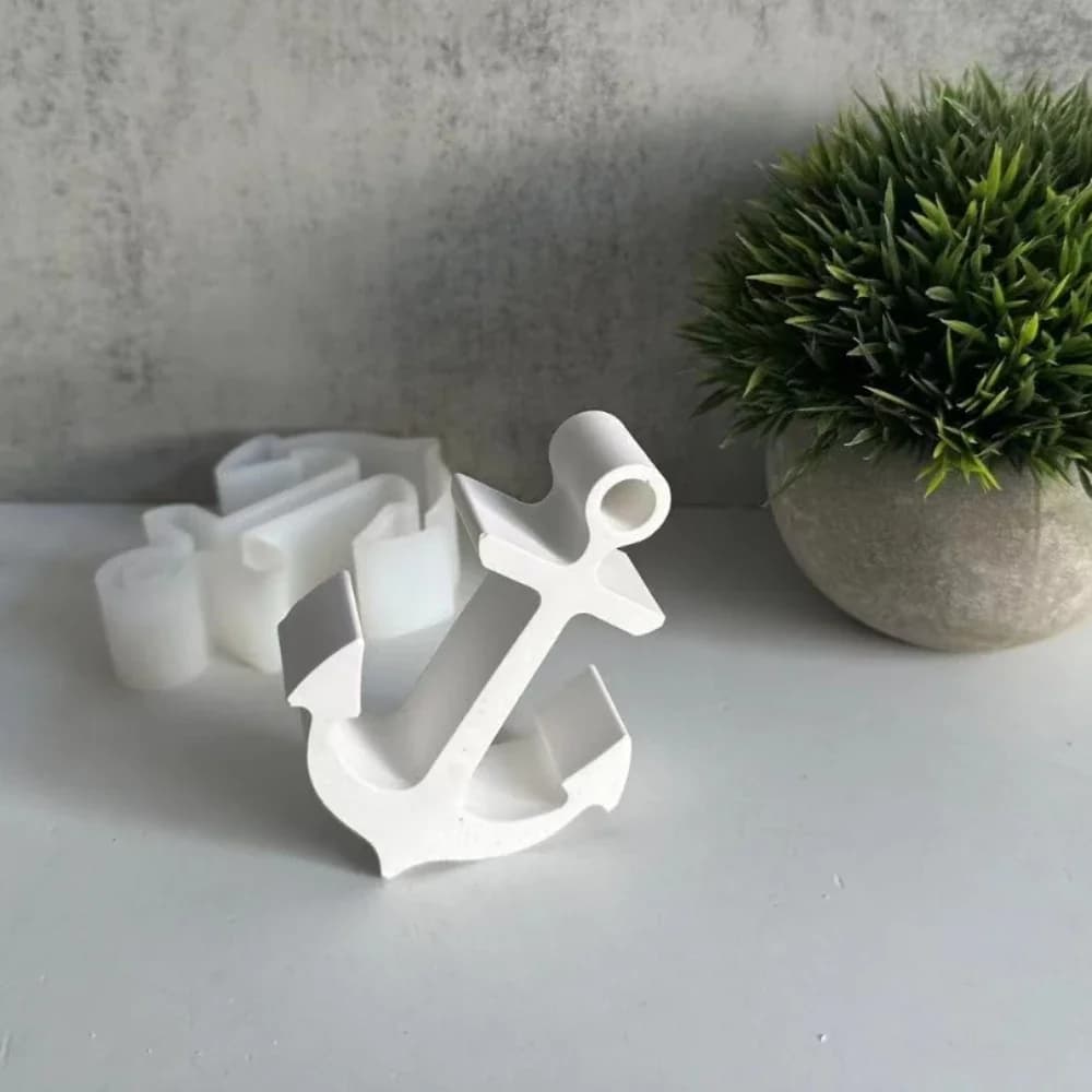 Stampo in silicone per aromaterapia per auto con ancoraggio per barche in stile marino per ornamenti in gesso da tavolo Stampi per cemento in gesso Decorazioni per la casa artigianali