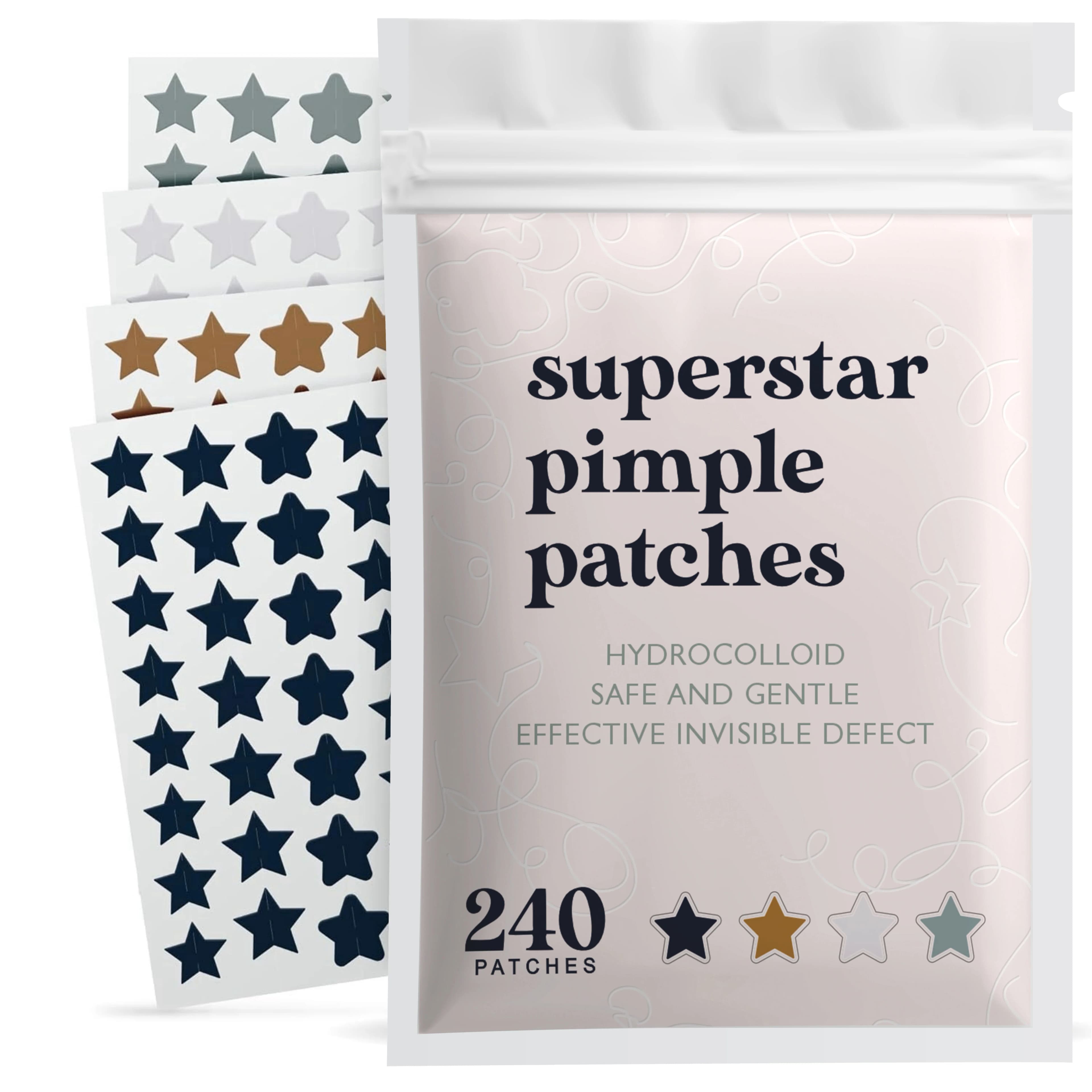 Star Pimple Patches For Face Hydrocolloid, Absorbing Cover, Tea Tree, Hydrocolloid Acne Patch, Cute Star Pimple