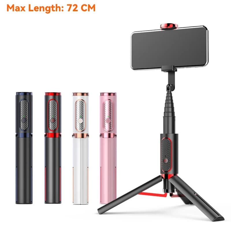 Treppiede wireless per selfie stick Treppiede estensibile remoto Bluetooth per telefono cellulare iPhone Tiktok Streaming live