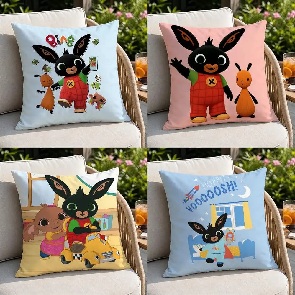 Ip Bing BunnyS Cushion Cover Soft Square Throw Pillow Covers Set for Sofa Bedroom Car Home Decoration