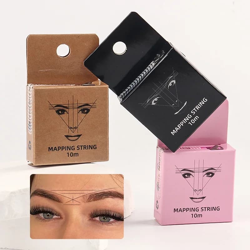 Tattoo Thread Eyebrow Marker Thread Tattoo Brows Ruler With Ink Positioning Mapping Line Box for Marking Symmetrical Eyebrows