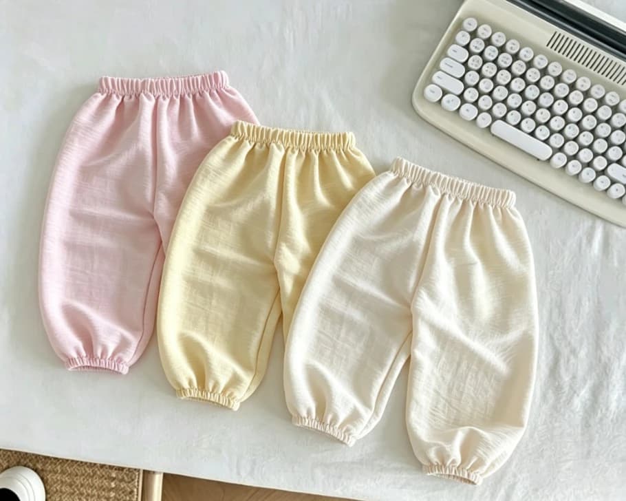 Casual Toddler Summer Solid Anti-Mosquito Long Pants Soft Light Weight Loose Trousers Baby Kid Simple Stylish Bottoms Kid Pants