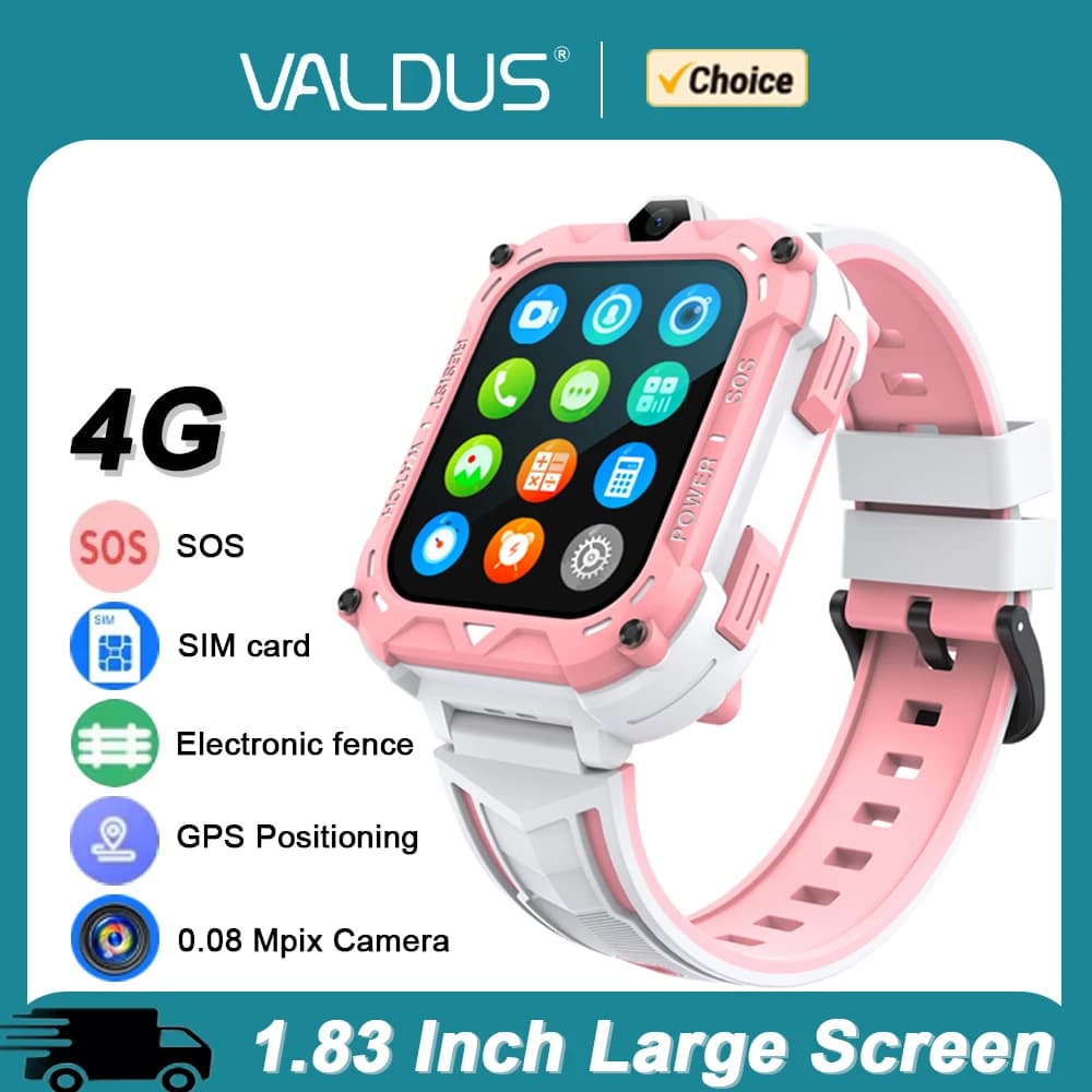 VALDUS VK39 4G Children Smartwatch GPS SOS Video Called WIFI SIM Card 0.08Mpix Camera Large Screen 2025 New 4G Watch For Gifts Childen