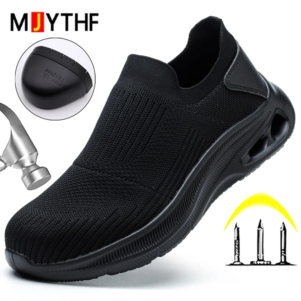 2026 Scarpe antinfortunistiche da lavoro da uomo traspiranti Punta in acciaio leggero Anti Smashing Antiscivolo Indistruttibili Stivali maschili Calzature Scarpe da ginnastica
