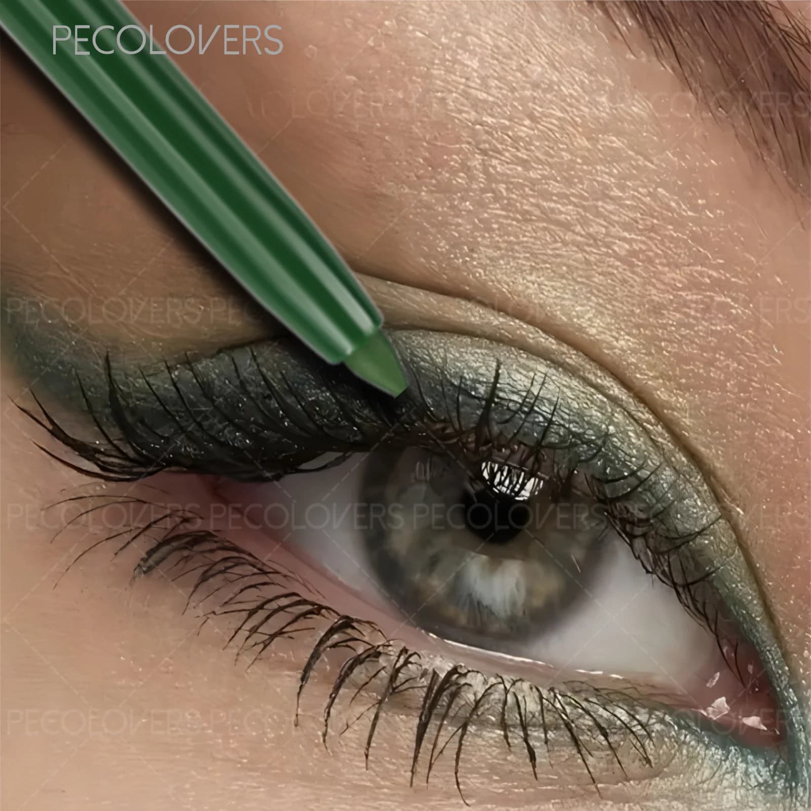 1 Pezzo Matita Gel Eyeliner Verde Morbido Impermeabile Resistente al Sudore Facile da Applicare Penna per Effetto Lying Silkworm Eyeliner Opaco ad Alta Pigmentazione