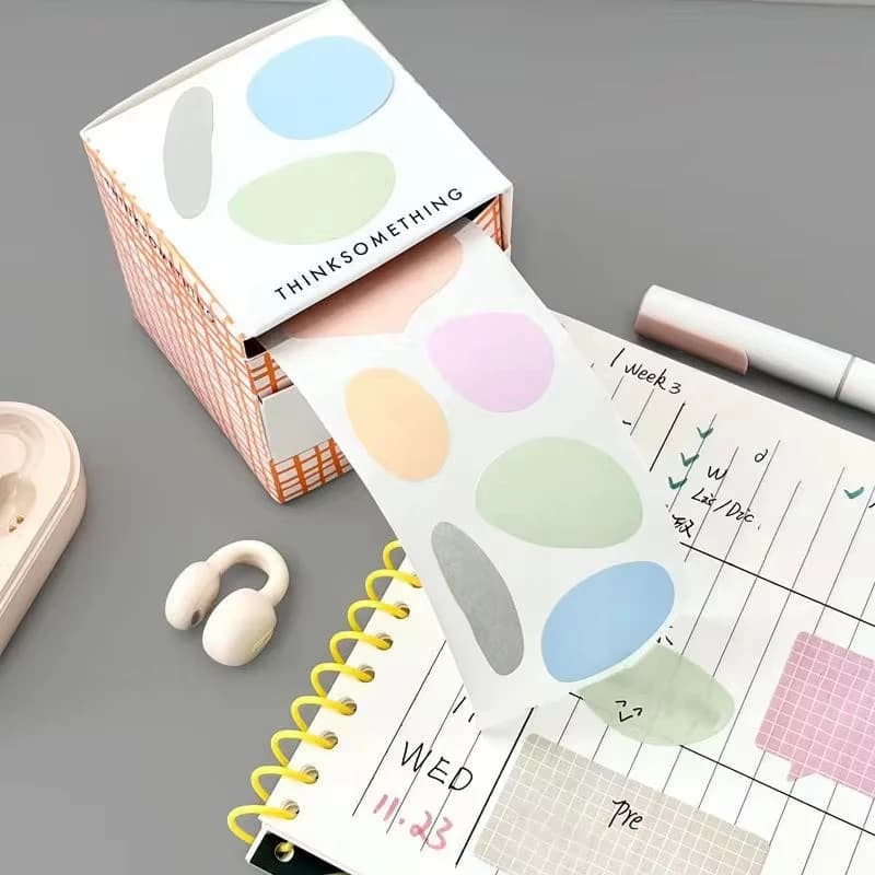 100 Fogli/Rotolo di Note Adesive Estraibili, Note Adesive Creative, Etichette Completamente Adesive, Adesivi per Scrapbook con Motivo Macaron, Stude