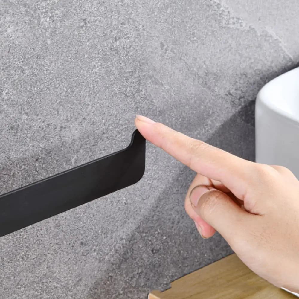 Portasciugamani con Finitura Dorata, Portasciugamani da Bagno Autoadesivo con Finitura Nera, Design Senza Foratura, Organizzatore per Casa