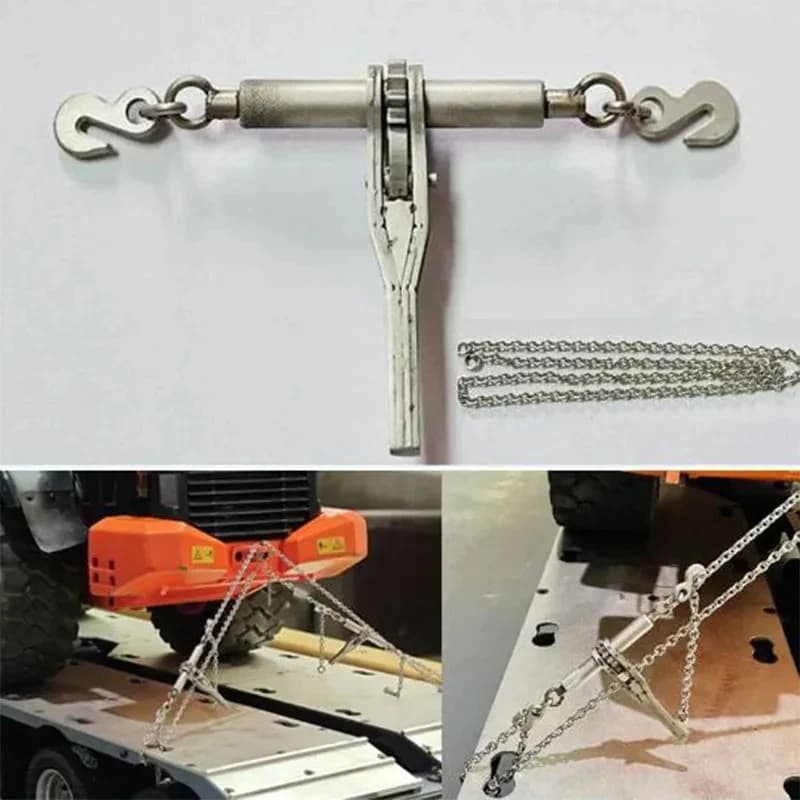 JDM Metallo Simulazione Catraca tendicatena per 1/12 1/14 Tamiya RC Dump Loader Escavatore Huina 1580 Cat Kabolite Truck
